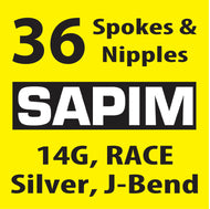 Sapim Race, Silver, 36 Spokes and Nipples