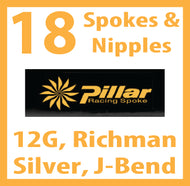 12 Gauge, Pillar Richman, Silver, 18 Spokes with Silver Nipples