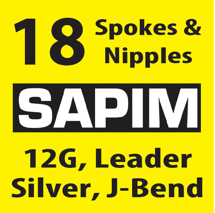 12 Gauge, Sapim Leader, Silver, 18 Spokes with Silver Nipples