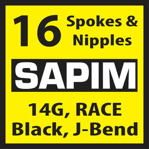 Sapim Race, Black, 16 Spokes and Nipples