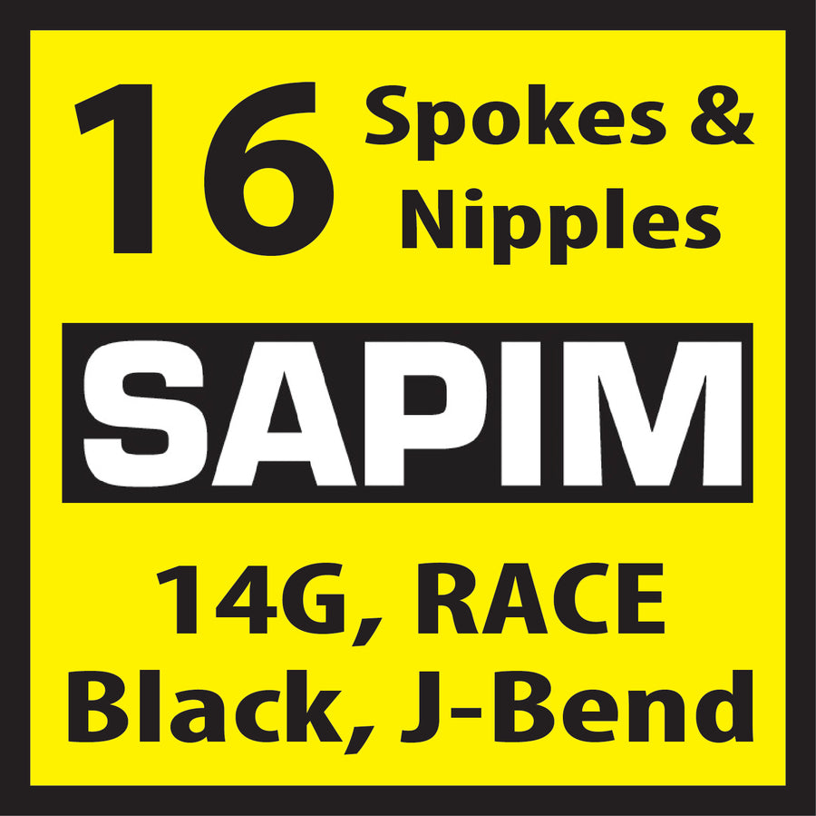 Sapim Race, Black, 16 Spokes and Nipples Sunny Spokes