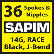 Sapim Race, Black, 36 Spokes and Nipples