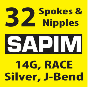 Sapim Race, Silver, 32 Spokes and Nipples